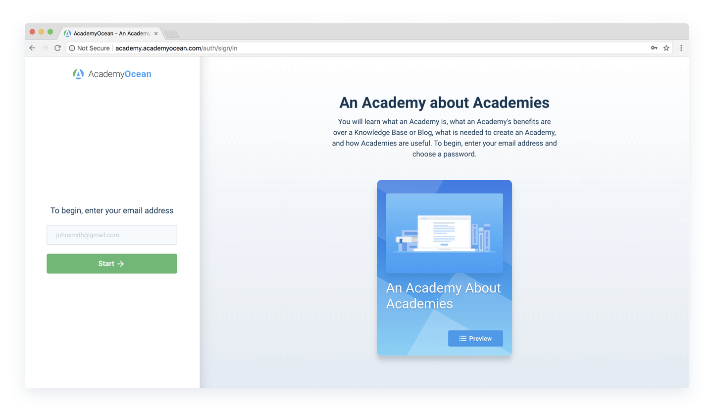 Academy about Academies landing page