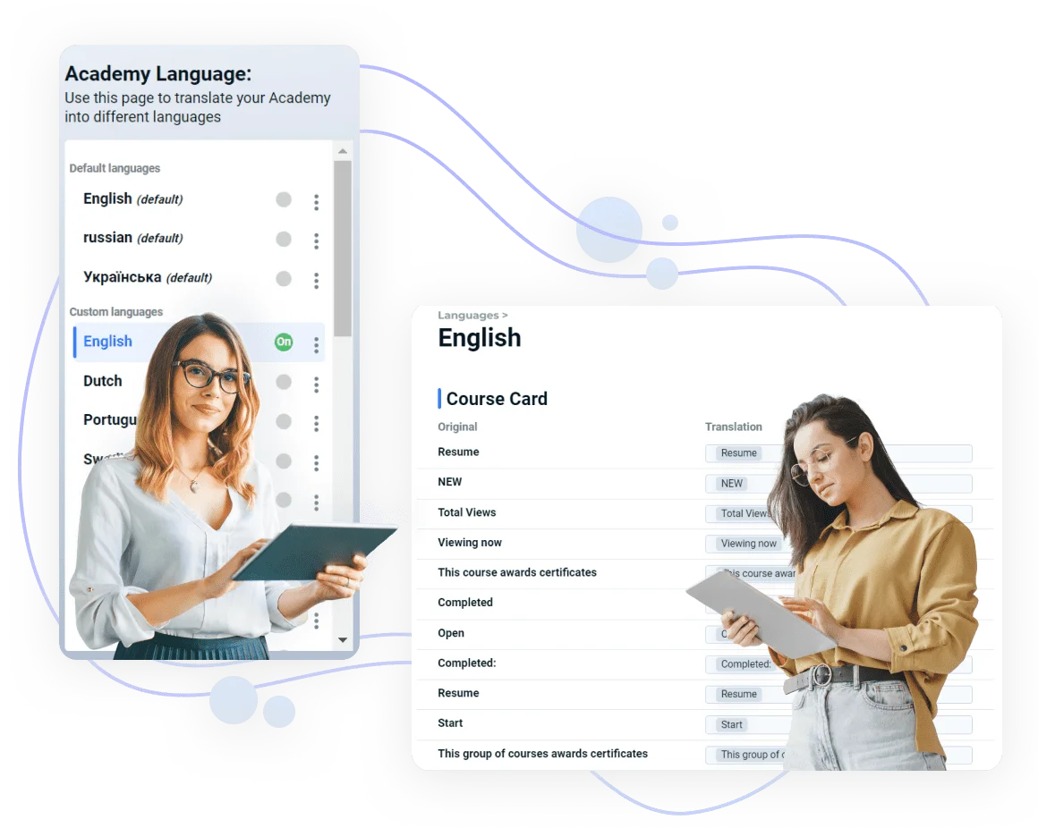 Multilingual LMS: Admins and learners languages at AcademyOcean LMS
