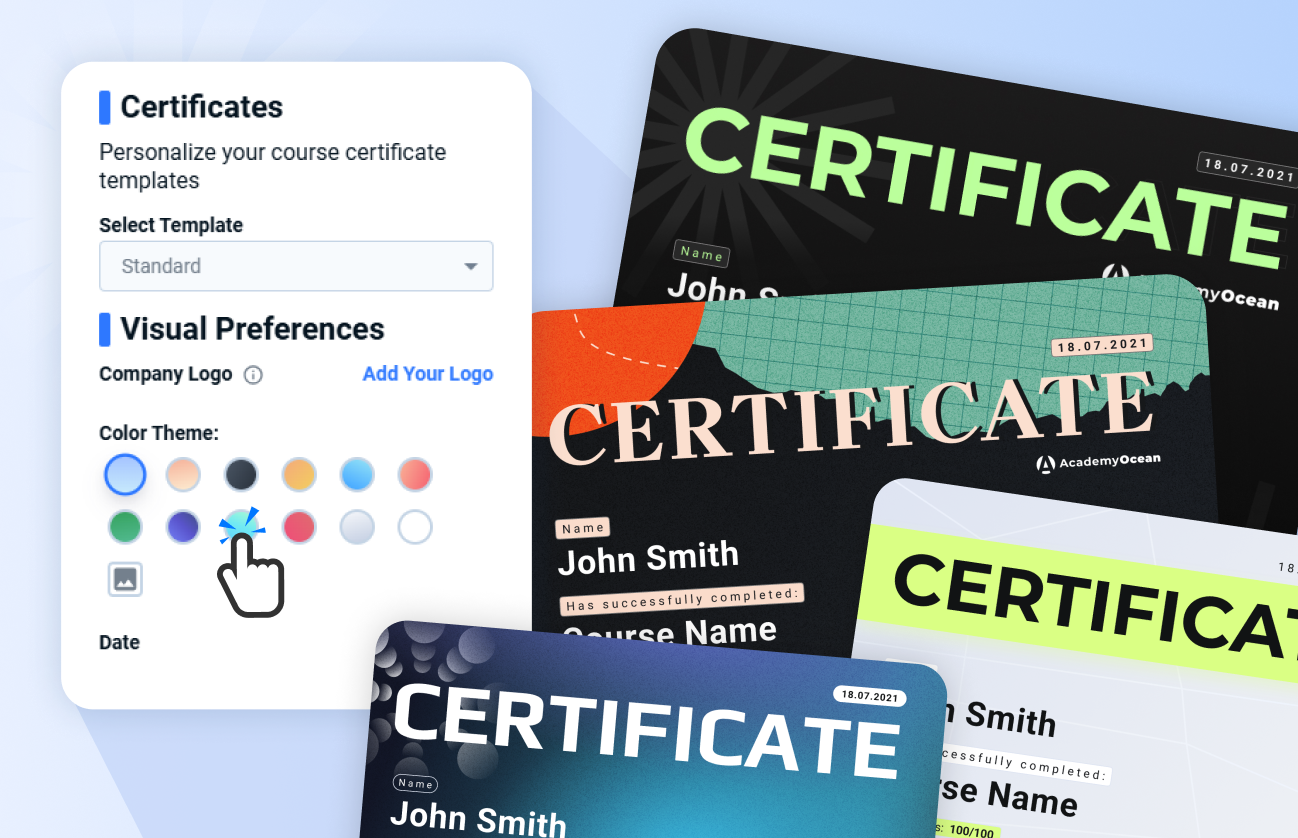 Certificates awarded to insurance employees for completing training