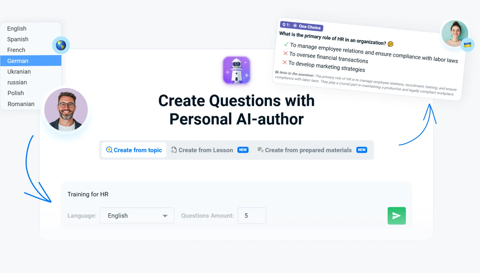 Smart LMS platform software with AI for automatic test generation, learning management systems with intelligent task creation capabilities and LMS course assessment AI-powered LMS system for automatic test and quiz creation, learning LMS platform with smart task generator and assessment tools for online learning