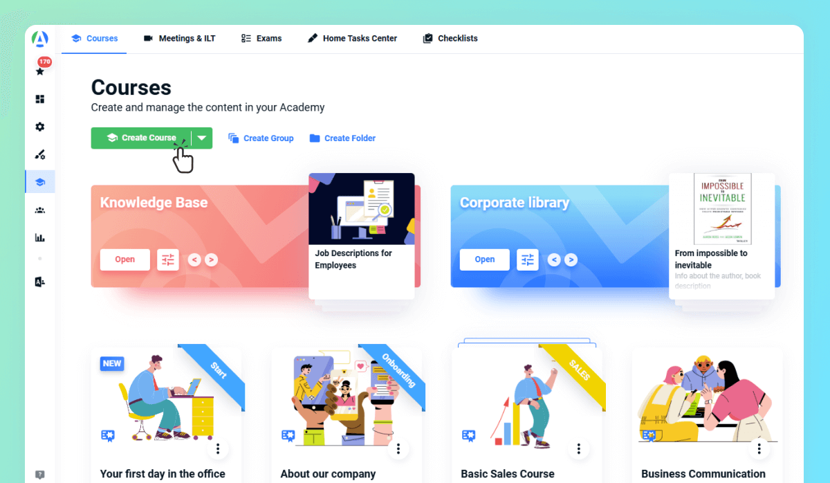 Step 1: Create Courses