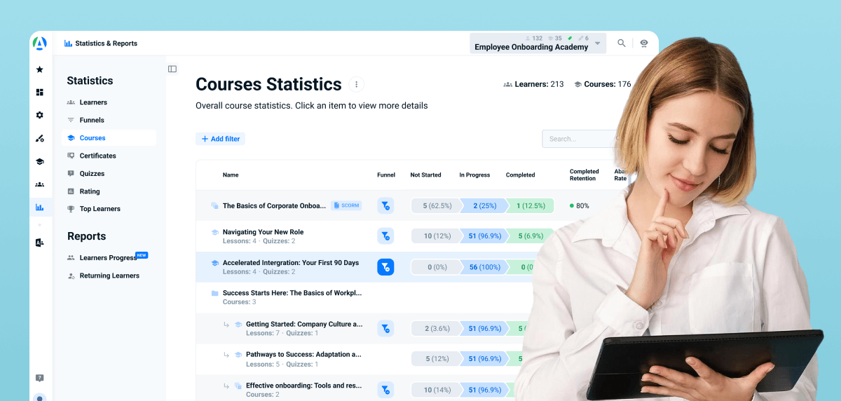 AcademyOcean reports that their clients saved 50% of their HR's working time by implementing an LMS solution