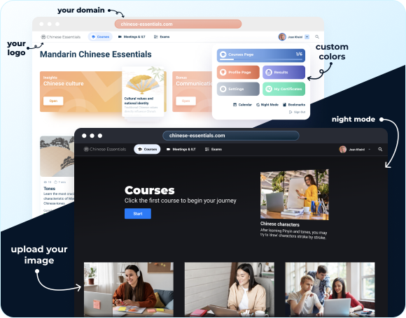 White Label LMS: Customization options of AcademyOcean for corporate e-learning