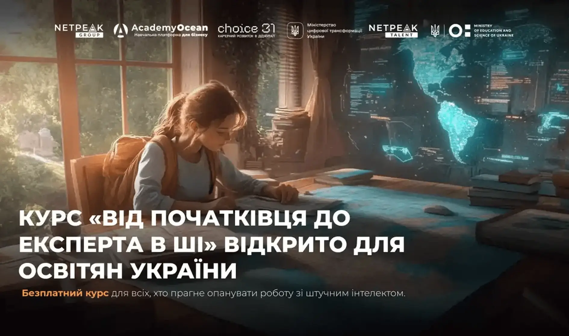Онлайн платформа для навчання із безкоштовним курсом 'Від початківця до експерта в ШІ' для освітян України в системі управління навчанням з використанням AI-технологій