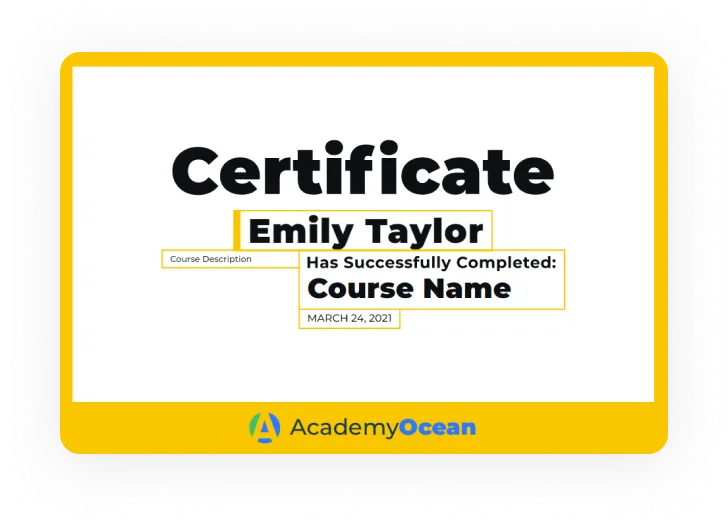 AcademyOcean's Certificate template