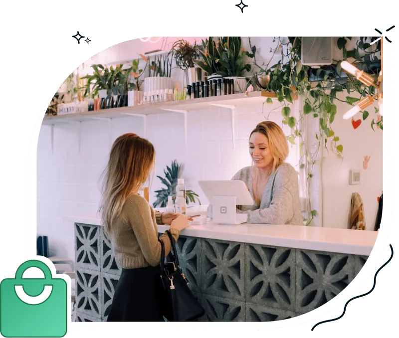 A customer and seller interacting with each other